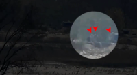 A Ukrainian sniper shot the Russian soldier, pictured on the far right, from 2.3 miles away