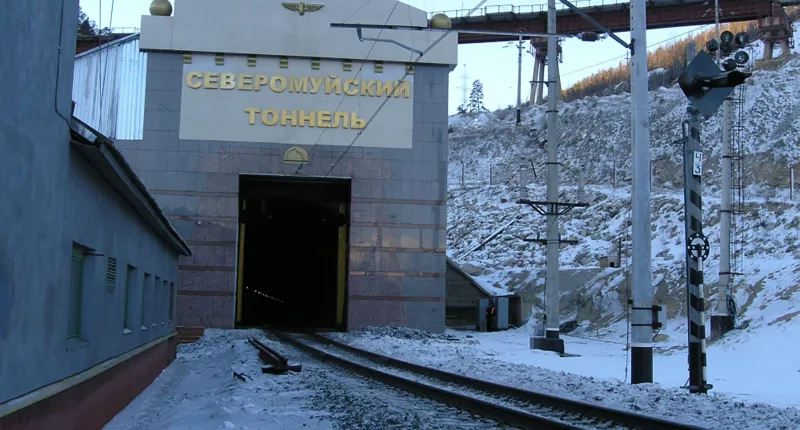 The tunnel is part of the railway that links Russia to its ally