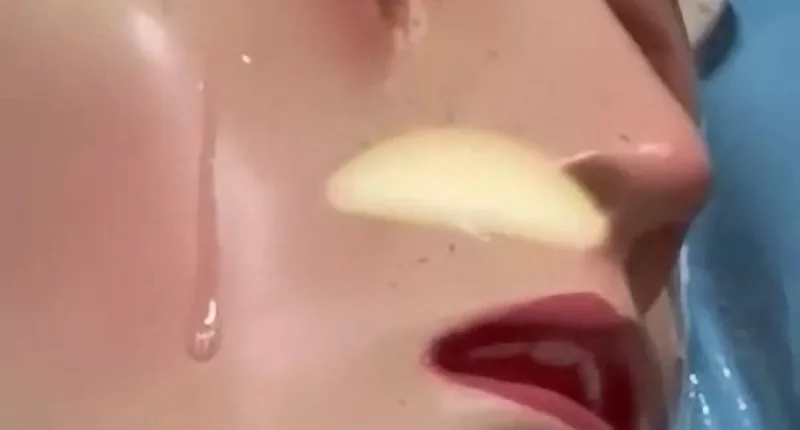 Videos show the statue seemingly shedding tears