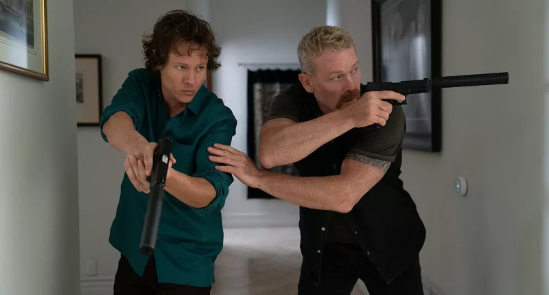 Long and Ellis with guns drawn in