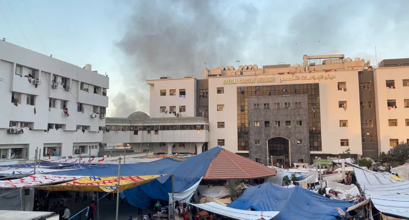 The US claims it has its own evidence that Hamas are using al Shifa Hospital, pictured, to run its terrorist operations