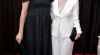 Teddy Geiger and Emily Hampshire attend the 61st Annual GRAMMY Awards on February 10, 2019, in Los Angeles, California