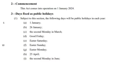 A list of public holidays in South Australia.