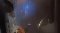 The driver appeared to suck from a balloon after the crash