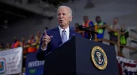 FILE - President Joe Biden speaks about investment in rail projects, including high-speed electric trains, Friday, Dec. 8, 2023, in Las Vegas. (AP Photo/Manuel Balce Ceneta, File)