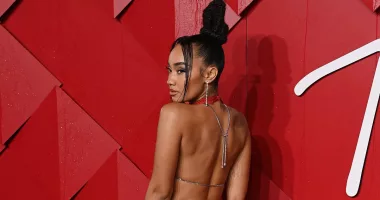 British Fashion Awards 2023: Leigh-Anne Pinnock puts on a racy display in a backless red dress as she joins Abbey Clancy, Ashley Roberts and Amanda Holden on the rainy red carpet