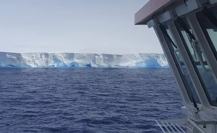 British research ship crosses paths with world's largest iceberg as it drifts out of Antarctica