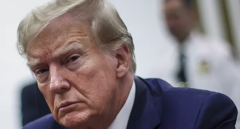 Former President Donald Trump at the Trump Organization civil fraud trial in New York State Supreme Court on Thursday, December 7, in New York.