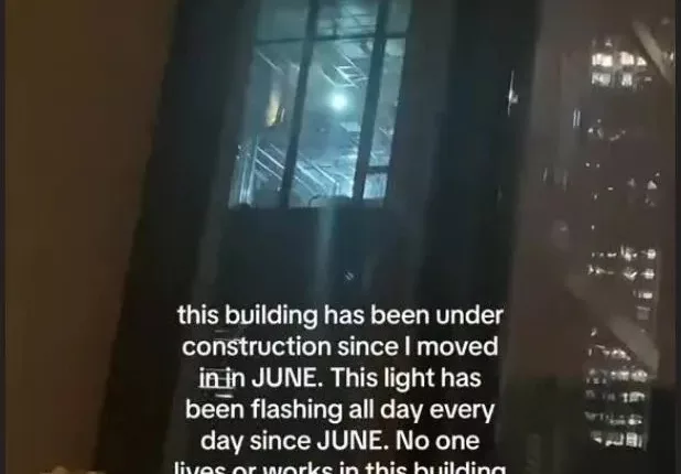 The flashing light is at its worst at night