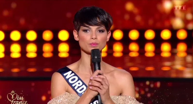 Eve Gilles the recent Miss France with a pixie cut hairstyle