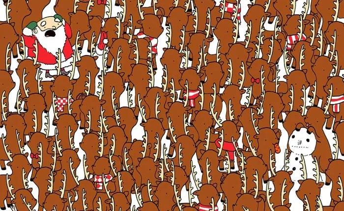 Can you spot a bear hiding amongst the reindeers?
