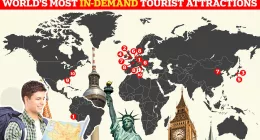 Fascinating map reveals the world's most in-demand tourist attractions