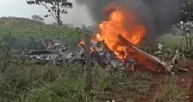 Four dead in fireball plane crash including Paraguay politician after aircraft plunges just moments after take-off