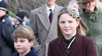 George, Charlotte and Louis at Sandringham church service