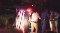 High-speed chase through 3 California counties ends with overturned vehicle, 5 arrests