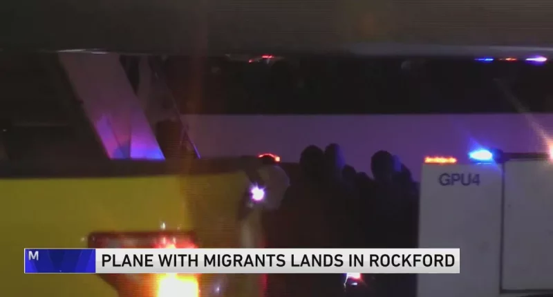 Plane carrying migrants from Texas lands in Illinois, en route to Chicago