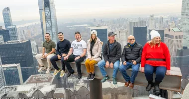 Rockefeller Center's 'The Beam' ride soars visitors 800 feet above NYC, recreates iconic 1932 photo, 'Lunch Atop a Skyscraper'