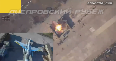 Russian news outlets boasted a drone strike on what they though was a Ukrainian warplane on the ground