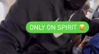 Spirit Airlines passenger STEPS OVER man next to him in aisle seat
