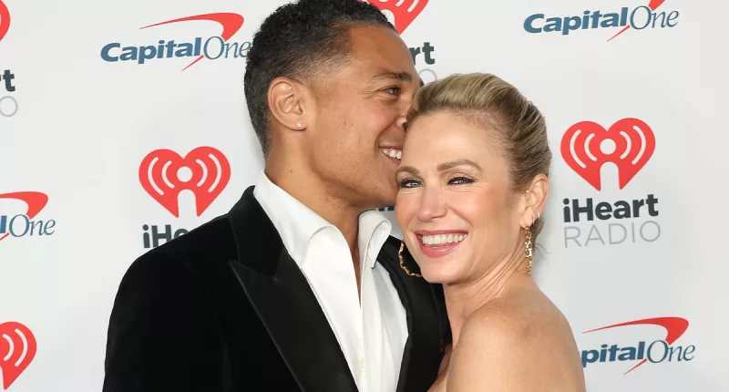 TJ Holmes and Amy Robach attend showbiz bash as couple for first time