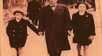 Ruth ( on the right) as a child with her father and brother