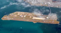 The Kansai airport is located on an artificial Island
