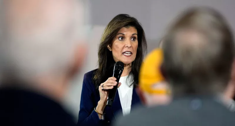 Republican presidential candidate former UN Ambassador Nikki Haley speaks during a campaign event, Thursday, Jan. 11, 2024, in Cedar Rapids, Iowa. (AP Photo/Charlie Neibergall)