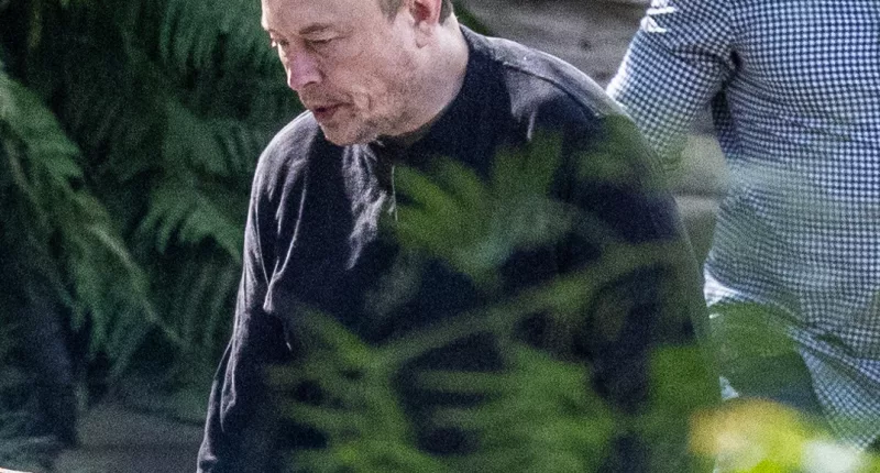 Elon Musk was spotted out in Los Angeles on Thursday looking somber after taking a hit to his net worth