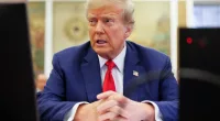 Former President Donald Trump sits in the courtroom before the start of closing arguments in his civil business fraud trial at New York Supreme Court, Thursday, Jan. 11, 2024, in New York. (Michael Santiago/Pool Photo via AP)