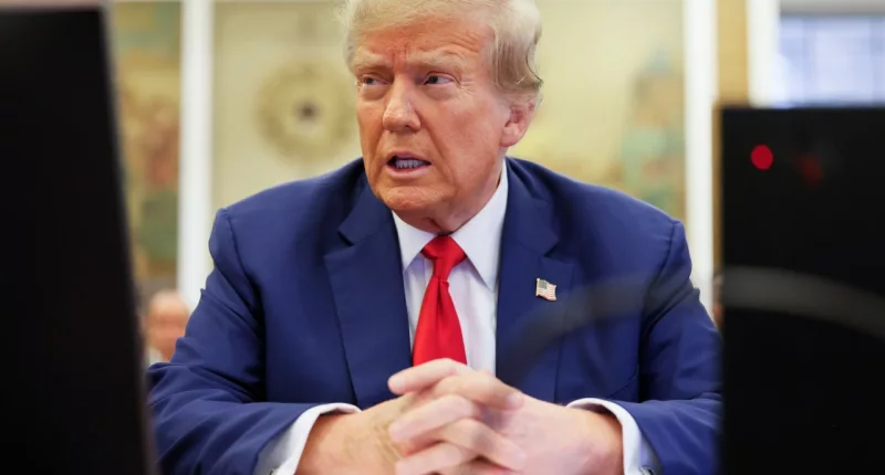 Former President Donald Trump sits in the courtroom before the start of closing arguments in his civil business fraud trial at New York Supreme Court, Thursday, Jan. 11, 2024, in New York. (Michael Santiago/Pool Photo via AP)