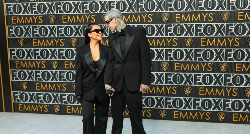 Kourtney Kardashian, Travis Barker Pack on PDA at Emmys Red Carpet