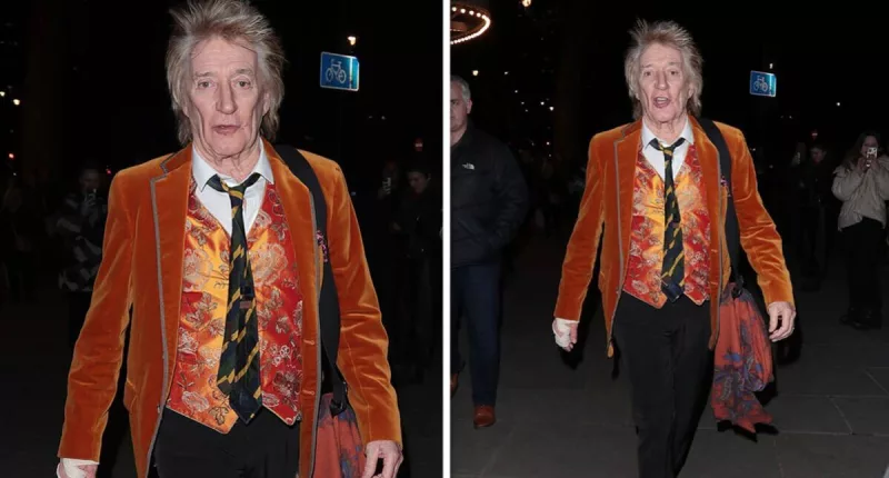 Sir Rod Stewart pictured with unknown injury as he wears bandages during night out