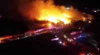 Texas chicken farm engulfed for hours in massive blaze