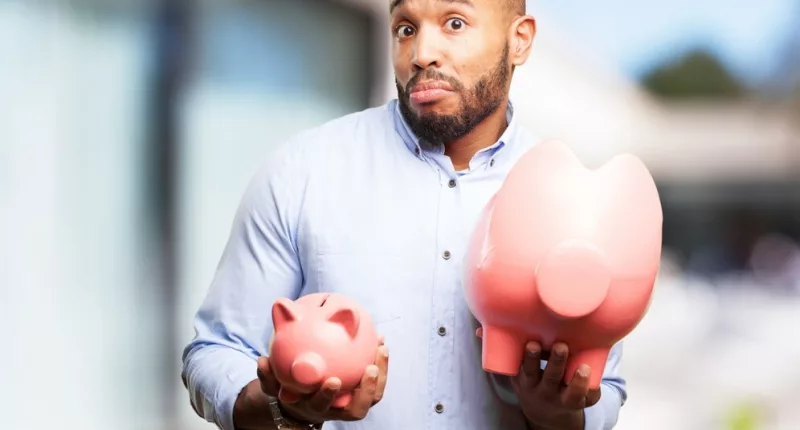 man with pig banks