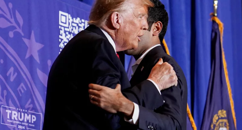 Former President Donald Trump's body language towards Vivek Ramaswamy has sparked wild speculations