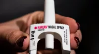 FILE - The overdose-reversal drug Narcan is displayed during training for employees of the Public Health Management Corporation (PHMC), Dec. 4, 2018, in Philadelphia. San Francisco is amid a drug overdose epidemic and could become the first in the country to require every pharmacy within its boundaries to always carry naloxone, a drug that reverses overdoses caused by fentanyl and other opioids. San Francisco Supervisor Matt Dorsey will introduce a bill Tuesday, June 27, 2023, that if approved, would require every pharmacy in the city to always have in stock at least two nasal sprays containing the drug or face fines. (AP Photo/Matt Rourke, File)
