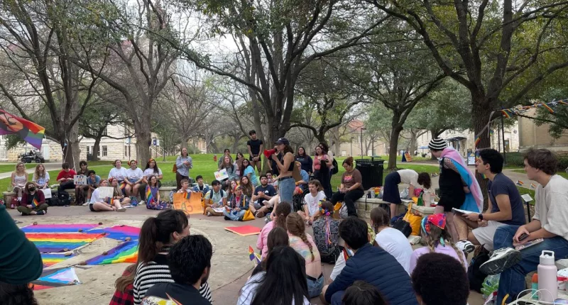 'Bring back our flag': Students protest Pride flag removal at St. Edward's University