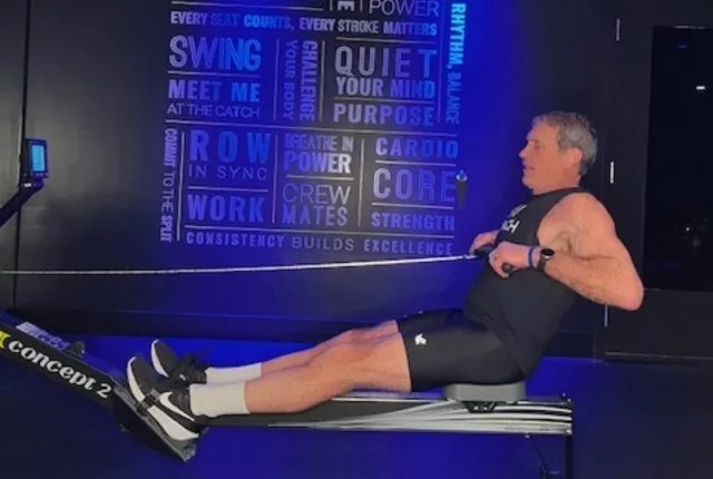 Steve Krum rowing