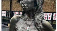 Activists deface Amy Winehouse statue in Camden with Palestinian flag