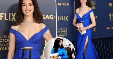 Anne Hathaway pays homage to 'The Devil Wears Prada' in cerulean gown for 2024 SAG Awards