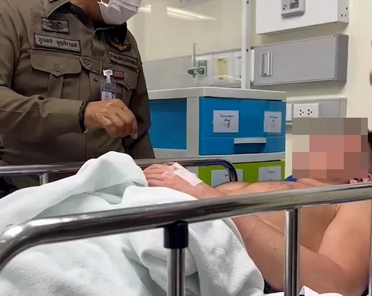 A British tourist is out of hospital in Thailand after being knifed in the back