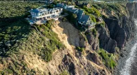 California clifftop mansions stand on the brink after severe storms