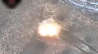 Footage shows the pin-point attack on the column