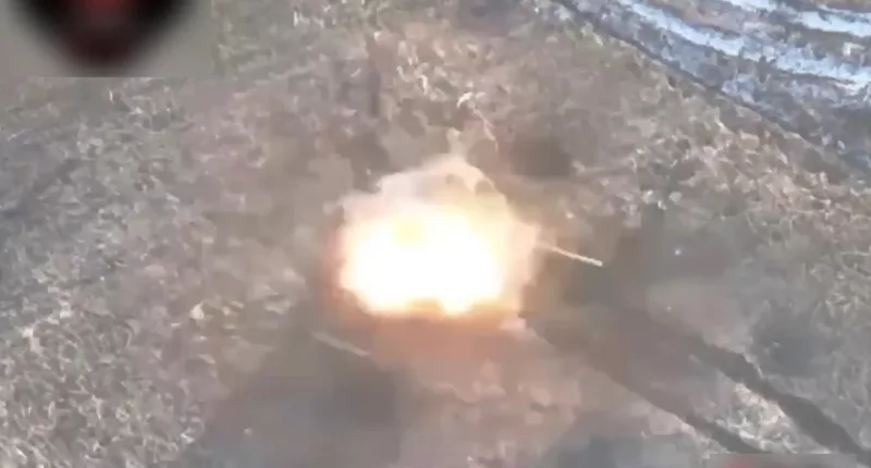 Footage shows the pin-point attack on the column