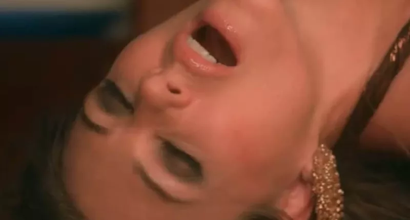 Elizabth Hurley is directed by her son Damian in a racy sex scene