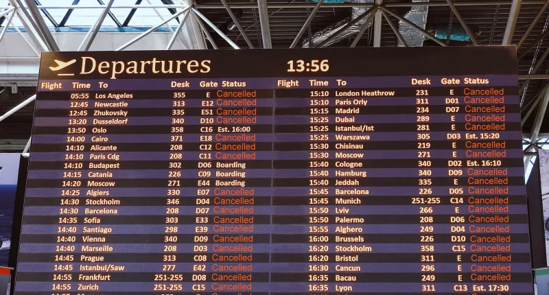 A United Airlines flight was canceled, leaving a family stranded