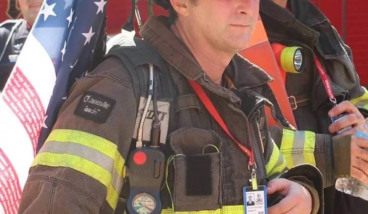 Missouri fire captain Robert Daus (pictured) was warned by the police that they would look through his phone after his fiancée died