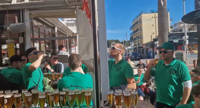 The 40 Germans broke the record by drinking 1,300 glasses of beer