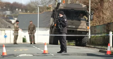 Get out of Plymouth NOW: World watches as army begins nerve-shredding process of carrying live Nazi bomb through streets of Devon city and dropping it into sea after 'largest post-war evacuation' (but just half a mile away, it's time for a pint! )