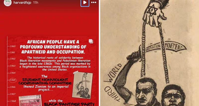 Harvard faculty posts cartoon depicting Jewish person hanging men